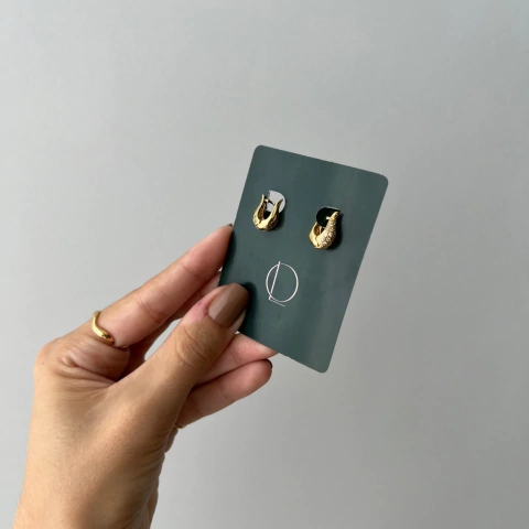 Brinco Gotinha Cravejada - Letícia Oliveira Semijoias