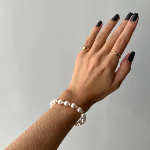 Pulseira Pérola com Cristais