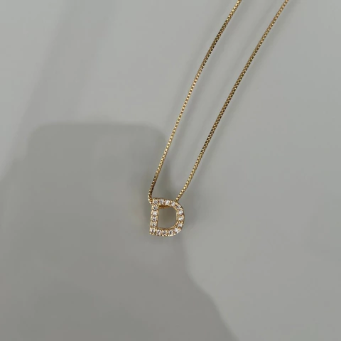 Colar Letra Cravejada - loja online