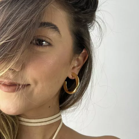 Argola Achatada Lisa