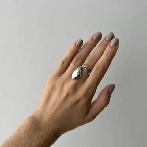 Anel Gota Rodio Branco