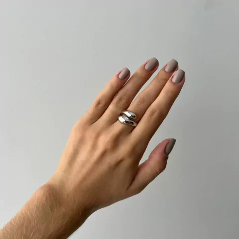 Anel Gota Pequeno Rodio Branco