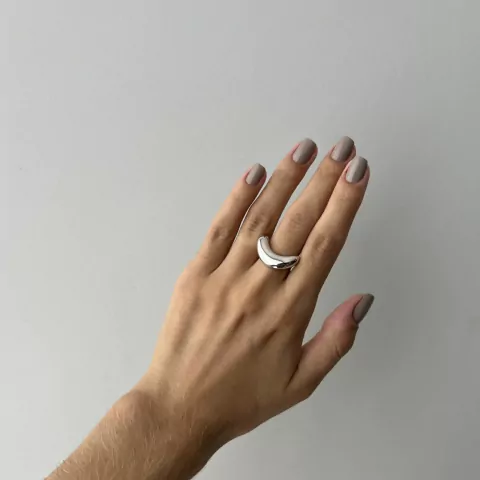 Anel Abaulado Rodio Branco