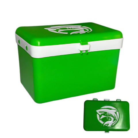 Caixa Térmica Cooler Para Isca Portatil Com Suporte Resistente Verde
