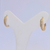 Brinco Argola Oval Com Pedras Duplas em Ouro 18K