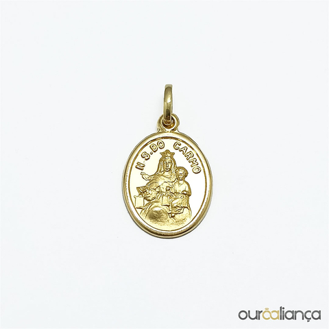 Pingente Medalha Nossa Senhora do Carmo em Ouro 18K