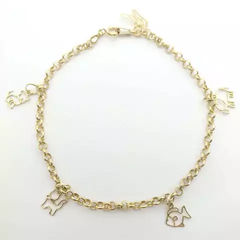 Pulseira com Pingentes Animais em Ouro 18K