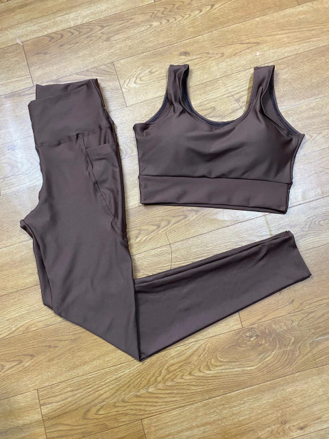 CONJUNTO LEGGING BOLSOS - CAFE - comprar online