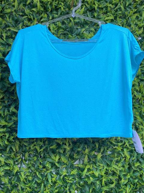 CROPPED POLIAMIDA - AZUL TIFANNY - comprar online