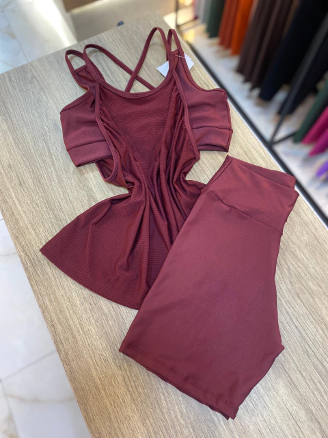 CONJUNTO SHORT 3 PEÇAS - VINHO - comprar online