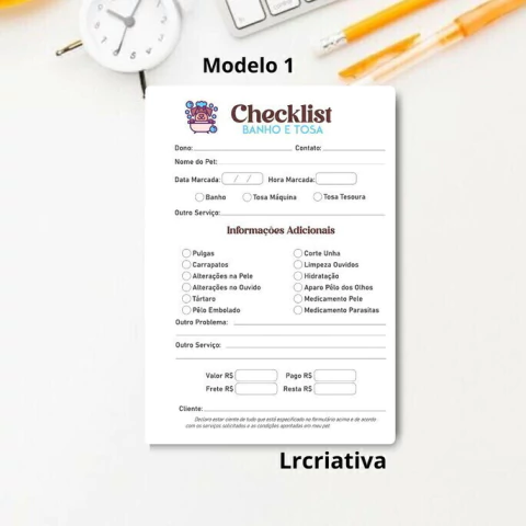 Check list Banho e Tosa