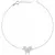 Pulseira de Prata Borboleta Cravejada Micro Zircônias 20cm com Caixinha de Presente Flor