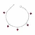 Pulseira de Prata Cinco Corações de Cristal 18cm na internet
