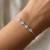 Pulseira de Prata Quatro Zircônias 18cm - comprar online