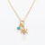 Colar Estrela do Mar com Pedra Azul Pendurada 45cm Banhado Ouro 18K - comprar online