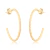Brinco Meia Argola com Detalhes 2,5cm Banhado Ouro 18K