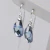 Brinco de Prata Gota Cristal Gancho Fio Passante