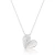 Colar de prata 925 com pingente de coração, metade cravejado de zircônias brancas e metade de madrepérola, em corrente elo cartier.