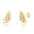 Par de brincos ear cuff em formato de asas cravejadas com zircônias, banhados em ouro 18K, exibidos sobre fundo branco.