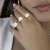 Anel Regulável Sinete com Letras Cravejada Banhado Ouro 18K - comprar online