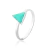 Anel de Prata Esmaltada Triângulo Turquesa