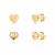 Kit Brincos Corações com Ponto de Luz Banhado em Ouro 18k