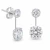 Brinco de Prata Dupla Zircônias Virginia 12mm