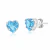 Brinco de prata 925 em formato de coração com zircônia azul de 10mm, modelo delicado e sofisticado, ideal para presentear ou valorizar o visual feminino.