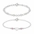Kit de Pulseiras Pontos de Luz e Coração com Zircônias Rosa