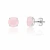 Brinco de prata 925 com zircônia redonda rosa claro de 9mm, modelo delicado e elegante, ideal para diversas ocasiões.