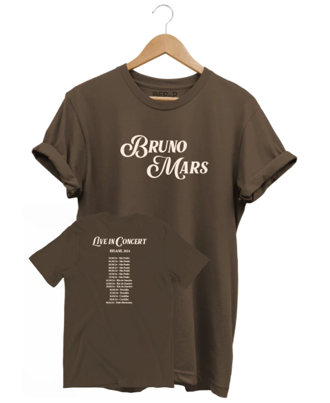 Camiseta Bruno Mars - Live In Concert (Dates) - comprar online