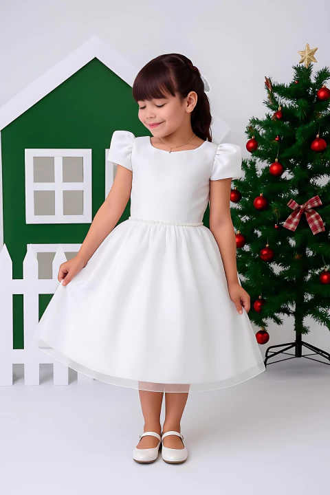 Modelo gliter perolizado / tuli brilhante, liso na cor branco - comprar online