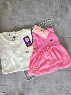 Kit pai e filha (Camiseta + vestido c/ laço) - Baby Glub