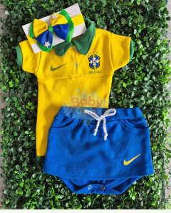 Coleção COPA | body+ saia+ laço | Brasil Seleção - comprar online