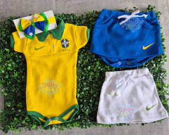 Coleção COPA | body+ saia+ laço | Brasil Seleção na internet