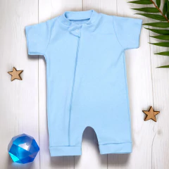 Macacão curto Azul claro Zíper 100% algodão na internet