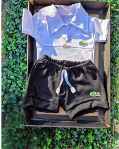 Conj Mandrake | Body Polo Branco + Shorts Preto - loja online