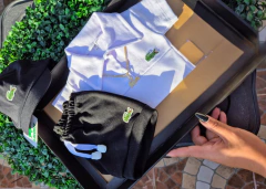 Conj Mandrake | Body Polo Branco + Shorts Preto - Baby Glub