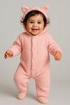 Macacão para Bebê de Pelúcia Teddy com Capuz Rosa - comprar online