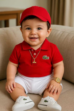 Conj Mandrake | Body Polo Vermelho + Shorts branco na internet