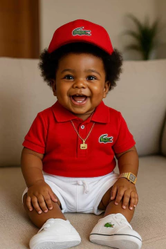 Conj Mandrake | Body Polo Vermelho + Shorts branco