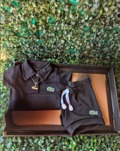 Imagem do Conj Mandrake | Body Polo Preto + Shorts Preto