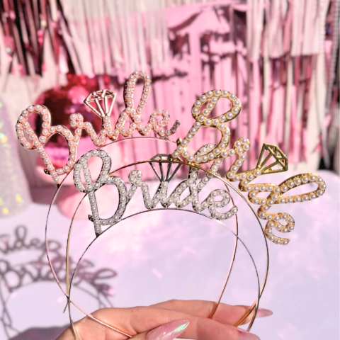 [BH524] VINCHA METALIZADA BRIDE "PERLAS" - comprar online