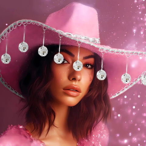 [BH383] SOMBRERO GLITTER DISCO - comprar online