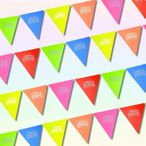 [CL884] BANDERÍNES FLÚO HAPPY BIRTHDAY - comprar online