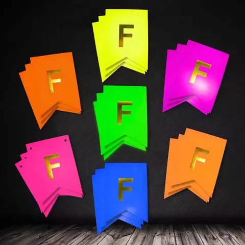 [CL130] BANDERIN "FELIZ CUMPLEAÑOS FLUO" - comprar online