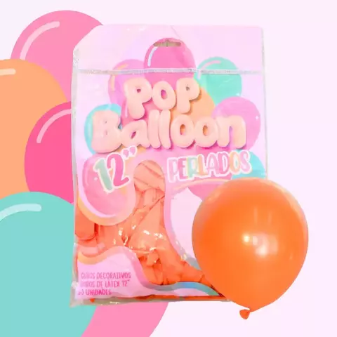 [EZ658] GLOBOS "POP BALLOON" PERLADO 12" X50UN - Casa Lavalle