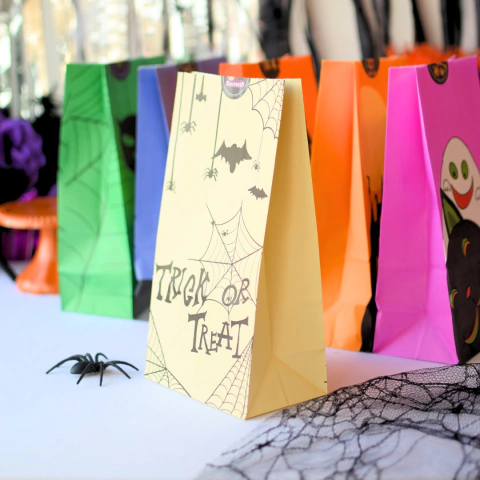 [BH420] BOLSITAS DE HALLOWEEN CON STICKER X12 - tienda online
