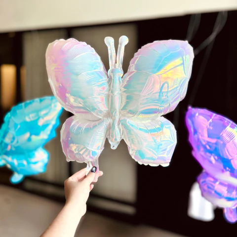 [BH74] GLOBO MARIPOSA IRIDISCENTE COLOR X5UN. - comprar online