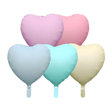 [BH755] GLOBO "CORAZÓN PASTEL" MATE 18" X5UN - comprar online